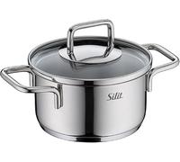 Silit Extra Cook - Mini cacerola (12 cm, con tapa de cristal, escala interior, borde amplio, acero inoxidable Crominox, apto para lavavajillas, pequeñas porciones, apilable, sin goteo)