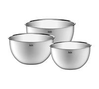 Silit Juego de 3 cuencos de cocina de acero inoxidable, multifuncionales, para mezclar, ensalada, para servir, apilables
