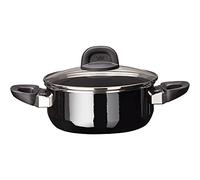 Silit Modesto Line - Olla (20 cm, tapa de cristal, 2,4 L, cerámica Silargan), color negro