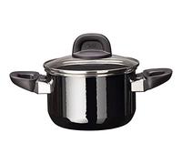 Silit Modesto Line - Olla de 16 cm, tapa de cristal, olla para carne de 2 l, cerámica funcional Silargan, apta para inducción, color negro