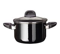 Silit Modesto Line - Olla de 20 cm de alto, tapa de cristal, olla de 3,7 l, cerámica funcional Silargan, cacerola de inducción, color negro