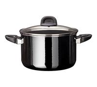 Silit Modesto Line Silargan - Olla grande para pasta (24 cm, con tapa de cristal, 6,4 L, cerámica funcional Silargan), color negro