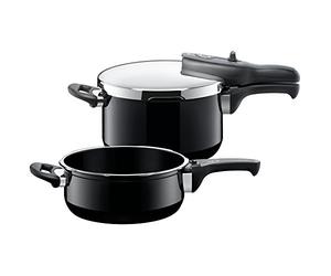 Silit - Olla rápida 2 pzs Sicomatic T-Plus, 3l y 4,5l, Color Negro