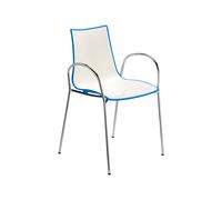 Silla 4 Patas Apilable Con Brazos Scab Zebra Bicolour 2610 213 blanco - Lirio