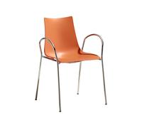 Silla 4 Patas Apilable Con Brazos Scab Zebra Tecnopolímero 2616 30 Naranja