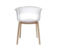 Silla 4 Patas Con Brazos Scab Natural Miss B Antichoque 2800 FN 100 Transparente
