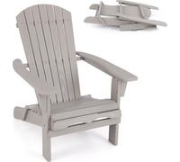 Silla Adirondack plegable de COSTWAY, sillón de jardín con capacidad de carga de 180 kg, silla de jardín con respaldo alto y reposabrazos anchos