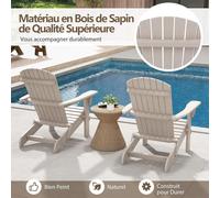 Silla Adirondack plegable - Silla de relax - Silla de jardín - Silla para balcón - Silla para camping - Juego de 2 - Madera resistente