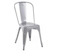 Silla apilable benedikt de metal plateado 48x44x89 cm