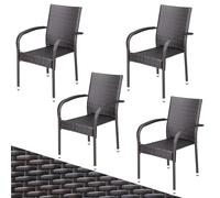 Silla apilable de poliratán Comfort set de 4 marrón
