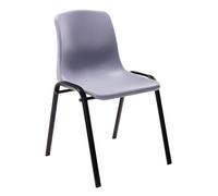 CLP Silla Apilable Nowra I Butaca De Salón con Base De Metal I Silla De Cocina En Polipropileno, Color:Gris