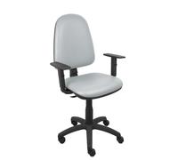 Silla Ayna similpiel gris claro brazos regulables