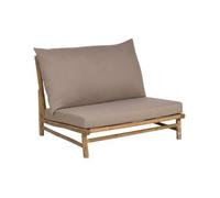 Silla Baja De Exterior E Interior Con Cojines Madera De Bambú Con Respaldo Cojines Mobiliario De Interior Exterior Jardín Claro Y Gris Pardo Todi