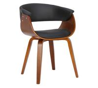 Silla bruce de madera & polipiel simil cuero negro 55x60x75 cm