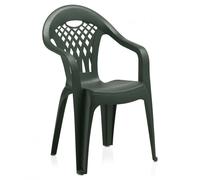 Silla Cancún Verde Apilable con Respaldo Alto y Zapatilla Antideslizante - Muebles de Exterior de Marca Shaf