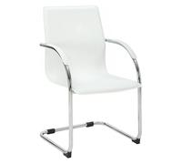 Silla cantilever noeleen de piel sintetica simil cuero (pvc) blanco 55x56x95 cm