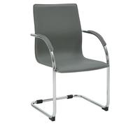 Silla cantilever noeleen de piel sintetica simil cuero (pvc) gris 55x56x95 cm