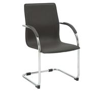 Silla cantilever noeleen de piel sintetica simil cuero (pvc) marrón 55x56x95 cm