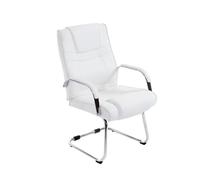 Silla cantiléver xxl attila simil cuero blanco 67x60x104 cm