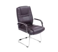 CLP Trading GmbH - Silla cantiléver Attila - Tapizada en cuero sintético, base metálica, marrón