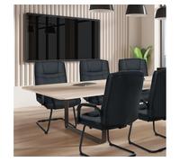 Silla cantiléver xxl attila simil cuero negro/negro 67x60x104 cm