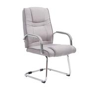 CLP Silla Cantiléver Attila Tapizada En Tela & con Base De Metal I Silla De Conferencia con Reposabrazos, Color:Gris