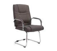 Silla cantiléver xxl attila tapizada en tela gris oscuro 67x60x104 cm