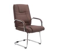 Silla cantiléver xxl attila tapizada en tela marrón 67x60x104 cm