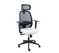 Silla Cilanco negra malla negra asiento bali blanco brazo regulable cabecero regulable