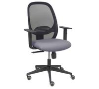 Piqueras y Crespo Silla de oficina Cilanco malla negra asiento Bali gris brazos regulables