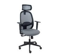 Silla Cilanco negra malla negra asiento bali gris brazo regulable cabecero regulable
