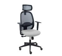 Silla Cilanco negra malla negra asiento bali gris claro brazo regulable cabecero regulable
