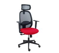 Silla Cilanco negra malla negra asiento bali rojo brazo regulable cabecero regulable