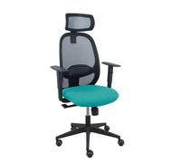 Silla Cilanco negra malla negra asiento bali turquesa brazo regulable cabecero regulable