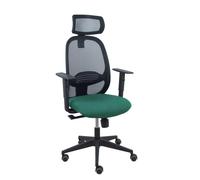 Silla Cilanco negra malla negra asiento bali verde botella brazo regulable cabecero regulable