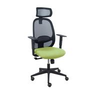 Silla Cilanco negra malla negra asiento bali verde oliva brazo regulable cabecero regulable