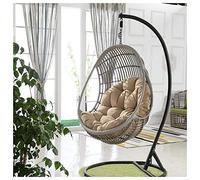 Silla Colgante con Cojín Suave de Engrosamiento para Columpio - Mimbre Hamaca de Jardín - Tamaño 90 * 120cm (Sin Silla)