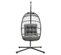 Silla colgante de ratán con forma de huevo - color