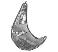 Silla Colgante De Ratán Sintético Negro Columpio En Forma De Huevo Estilo Rústico Boho Atri Ii