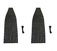 Silla colgante de repuesto para silla oscilante, tela negra y gris para Textilene 64 x 197 x 23 cm con cuerda y bolsa lateral para refrescar muebles al aire libre (2 piezas sin bolsillos)