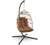 Silla colgante en forma de huevo - Silla colgante - Silla mecedora - Silla de jardín - Con estructura - Capacidad de carga: 250 kg