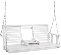 Silla colgante estilo Hollywood de VEVOR, madera de cedro, 1523x710x600 mm, ideal para terrazas, patios y jardines. Mayor capacidad de carga, aproximadamente 400 kg. Silla colgante robusta con cadenas