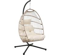 Silla colgante "Huevo" con estructura resistente y cómodo cojín de asiento