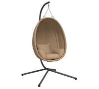 Silla Colgante Huevo Con Soporte Tela Y Acero Gris Taupe Vidaxl