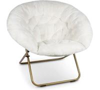 Silla colgante - Imitación de piel blanca - Extra suave - Soporte lumbar - Silla colgante - Para relajarse y descansar