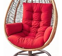 Silla colgante impermeable de 10 cm con lazos, almohada de silla de huevo P para uso en interiores y exteriores, almohadilla de asiento de mesa para balcón, jardín y patio, color rojo