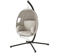 Silla colgante Outsunny con estructura plegable, cesta colgante con cojín de asiento acolchado