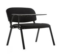 CLP Silla Confidente Ken con Brazo Extensible para Escritura I Silla con Pala Flexible para Apuntes I Silla de Conferencia en Tela I Color:, Color:Negro