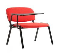CLP Silla Confidente Ken con Brazo Extensible para Escritura I Silla con Pala Flexible para Apuntes I Silla de Conferencia en Tela I Color:, Color:Rojo