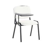 Silla conferencia ken con mesa plegable simil cuero blanco 71x53x81 cm